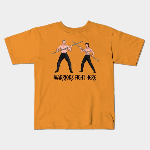 Warriors Fight Here Kids T-Shirt by PreservedDragons